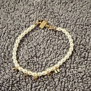 Coach Gold & Pearl Charm Bracelet